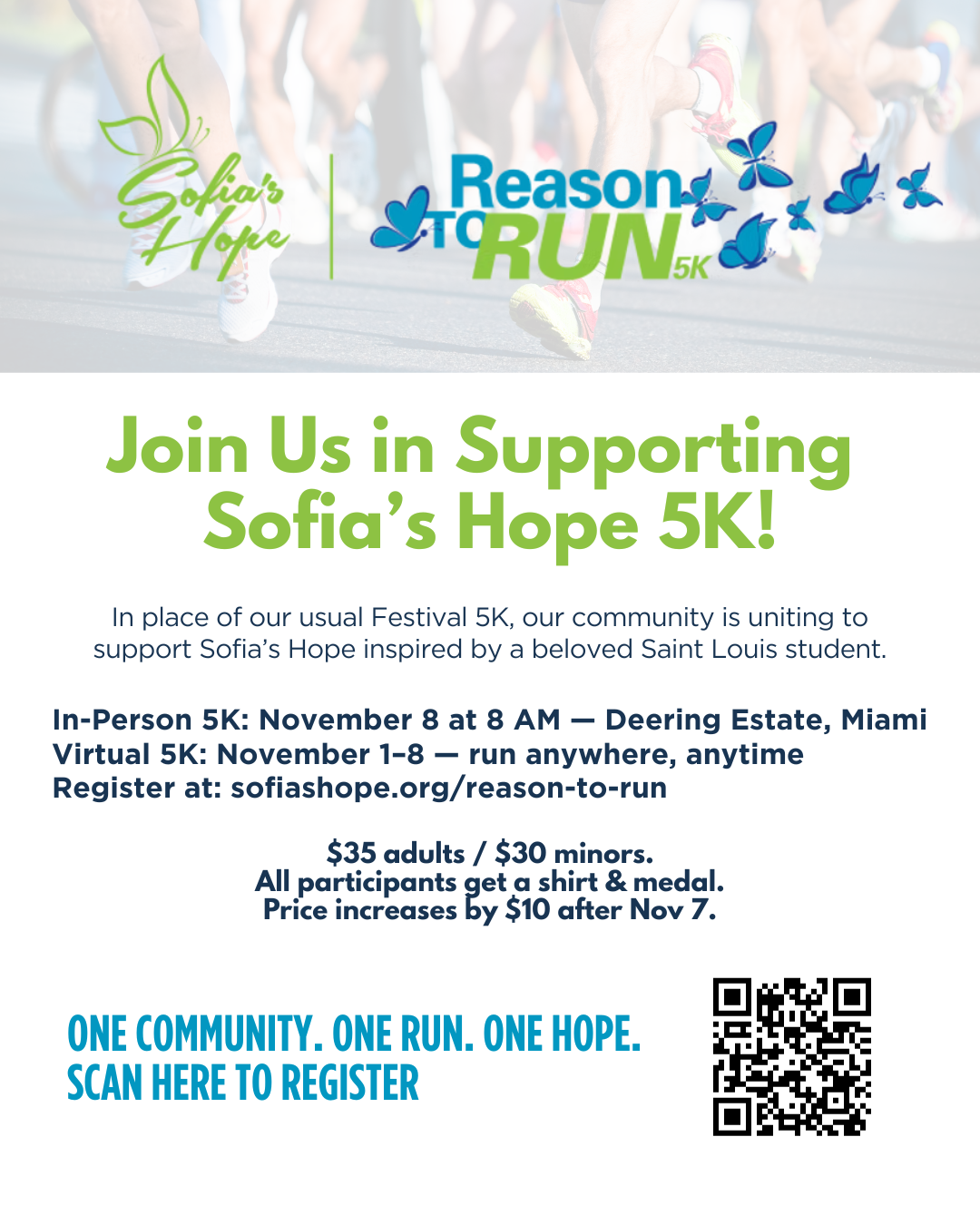 Run for a Reason – Support Sofia’s Hope 5K!                                                                                                                                                                                                                                                             